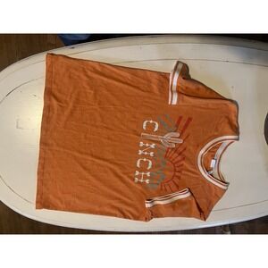 Cinch Western Ringer T Shirt Mens L Orange Cactus Desert Graphic Cowboy Tee